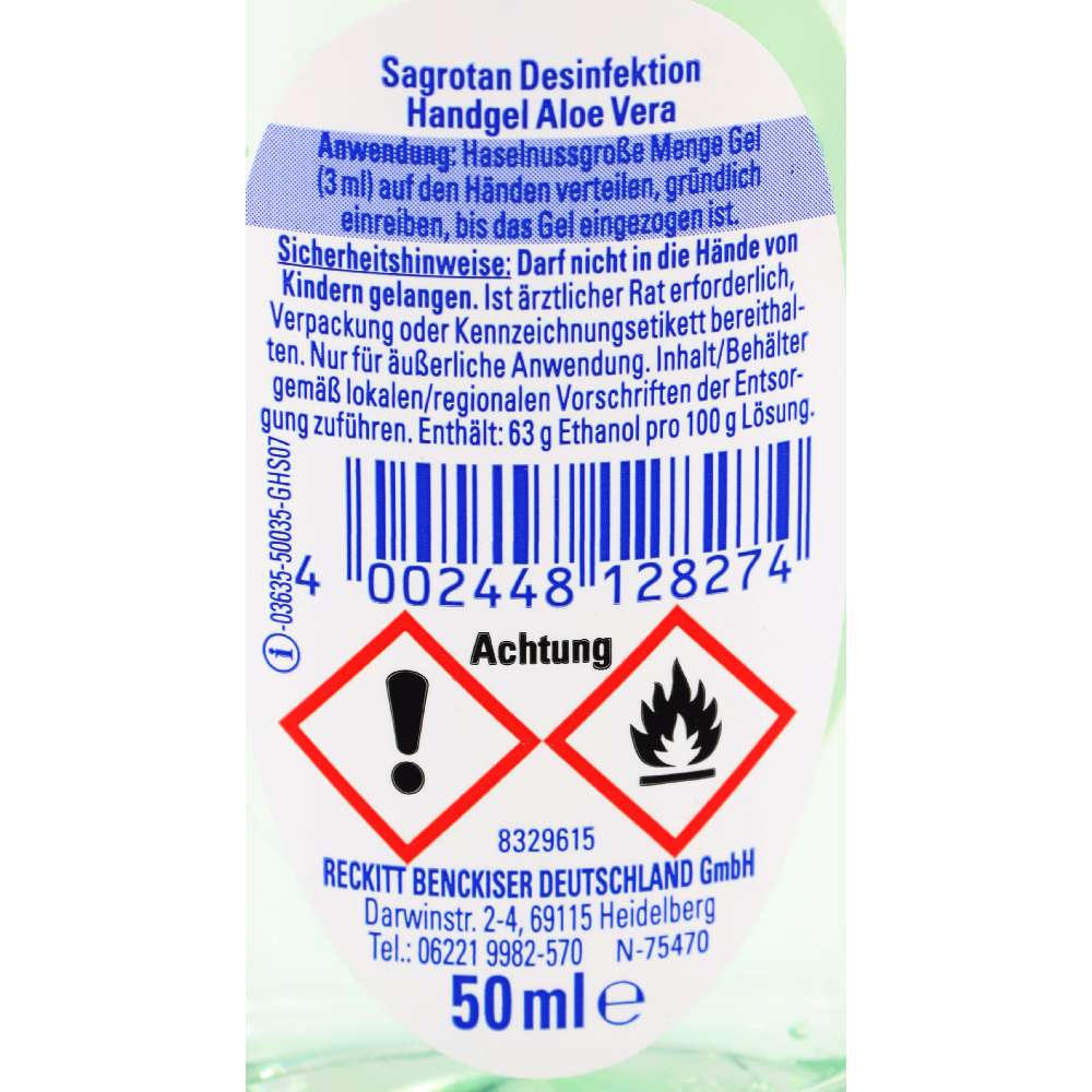 Sagrotan Hand Disinfectant 50ml Aloe Vera