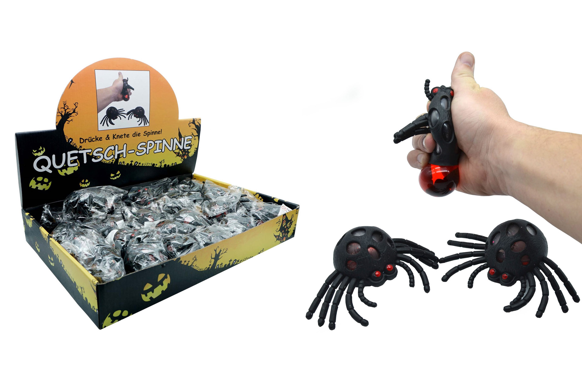 Quetschball Halloween "Spinne", 6cm