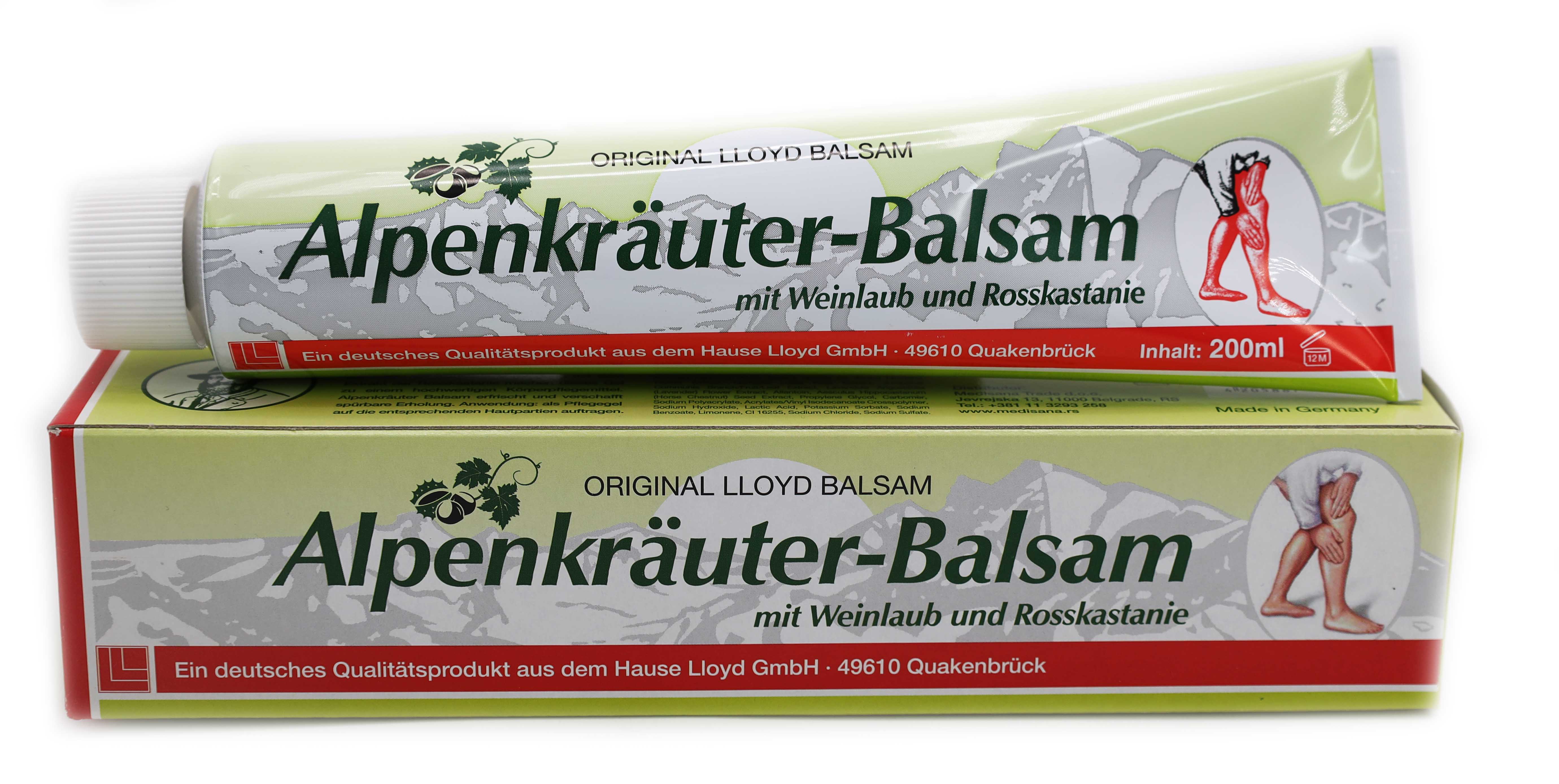 Alpenkräuter Balsam 200ml - mit Weinlaub und Rosskastanie