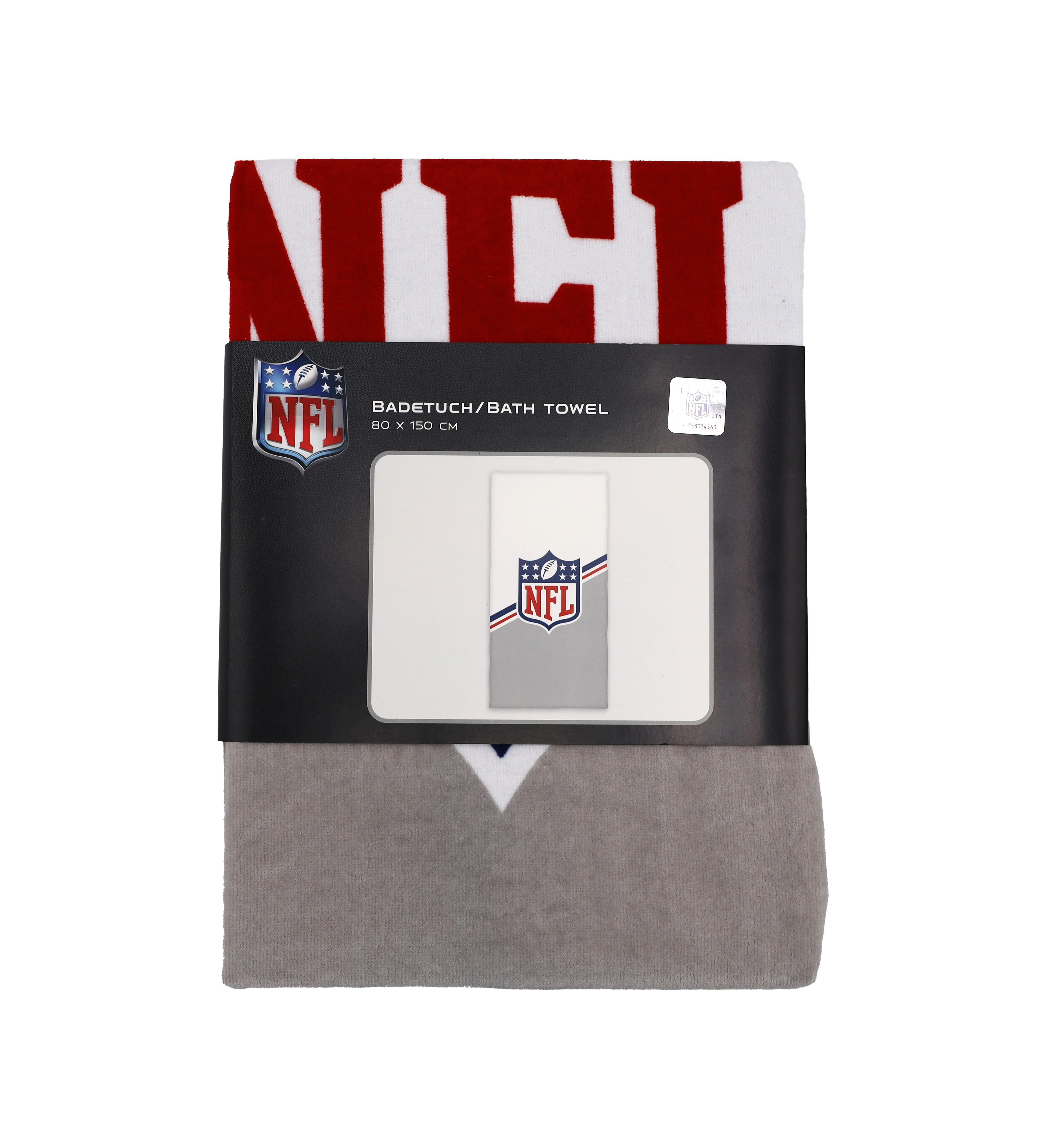 Herding NFL Badetuch 80 x 150cm Grau/Weiss