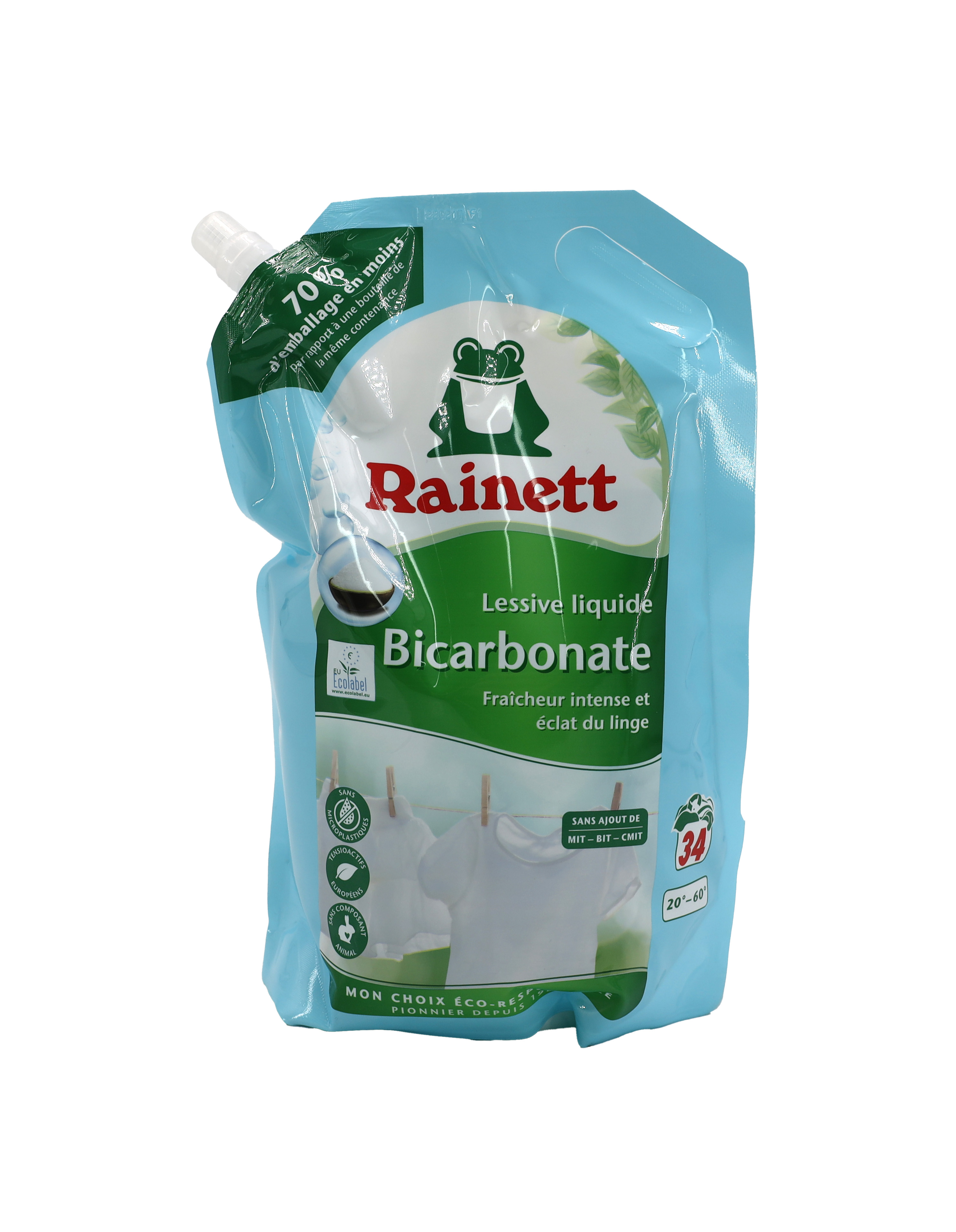 Rainett (Frosch) Waschmittel mit Bikarbonat 34WL 1,7 L Beutel