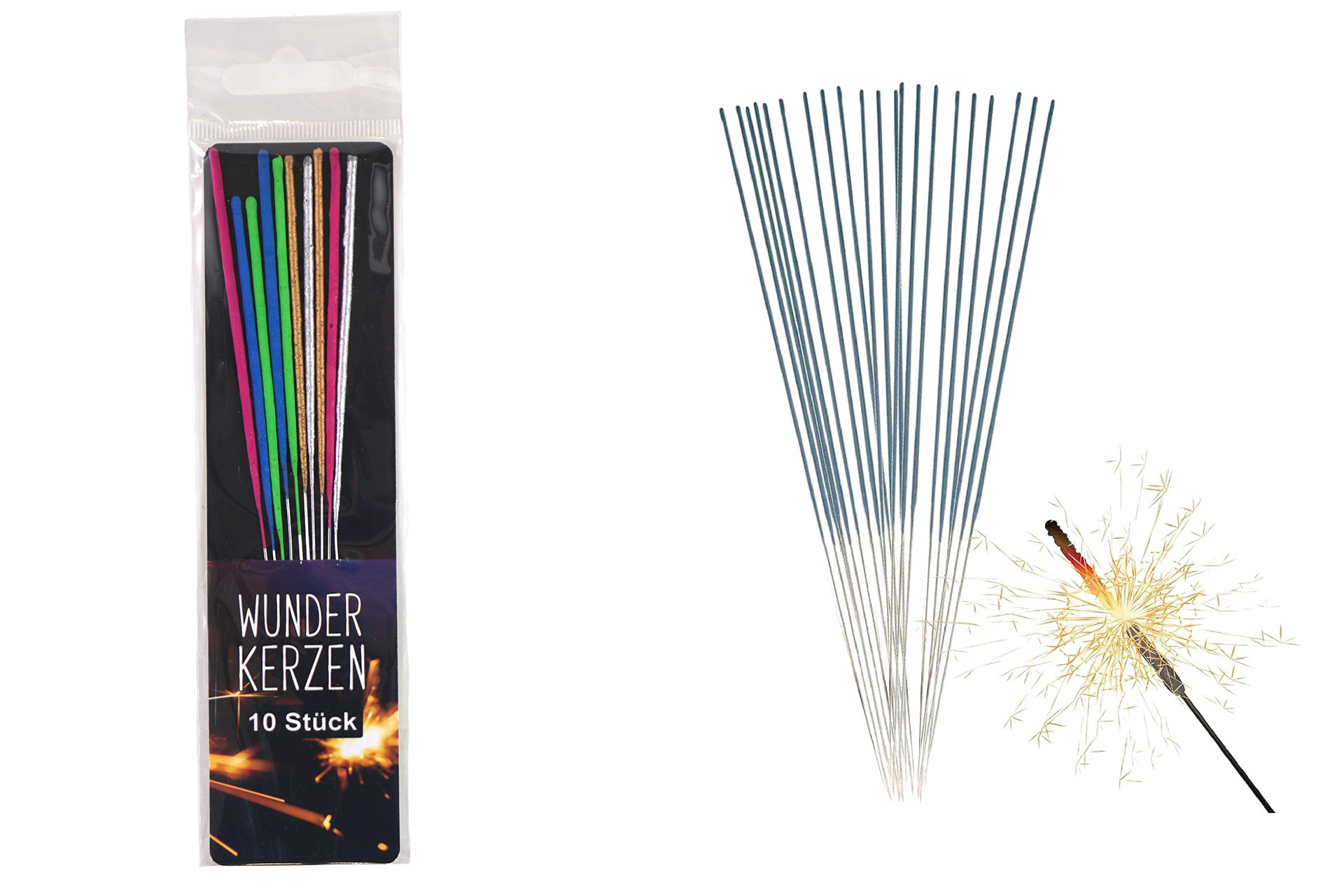 Wunderkerzen bunt 17cm, 10er Set