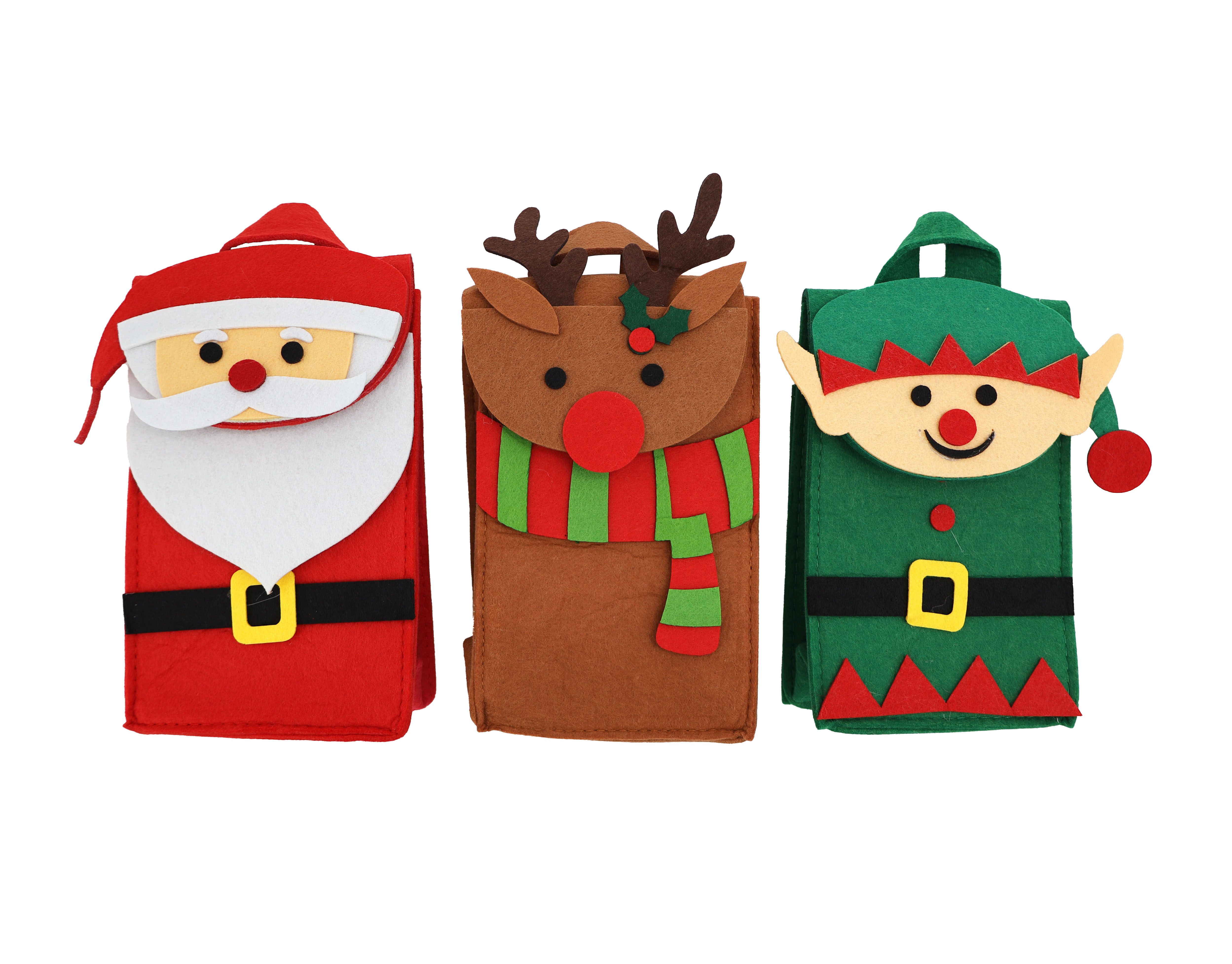 Tasche Filz Weihnachten, 3 Designs, 12,5x22x10cm