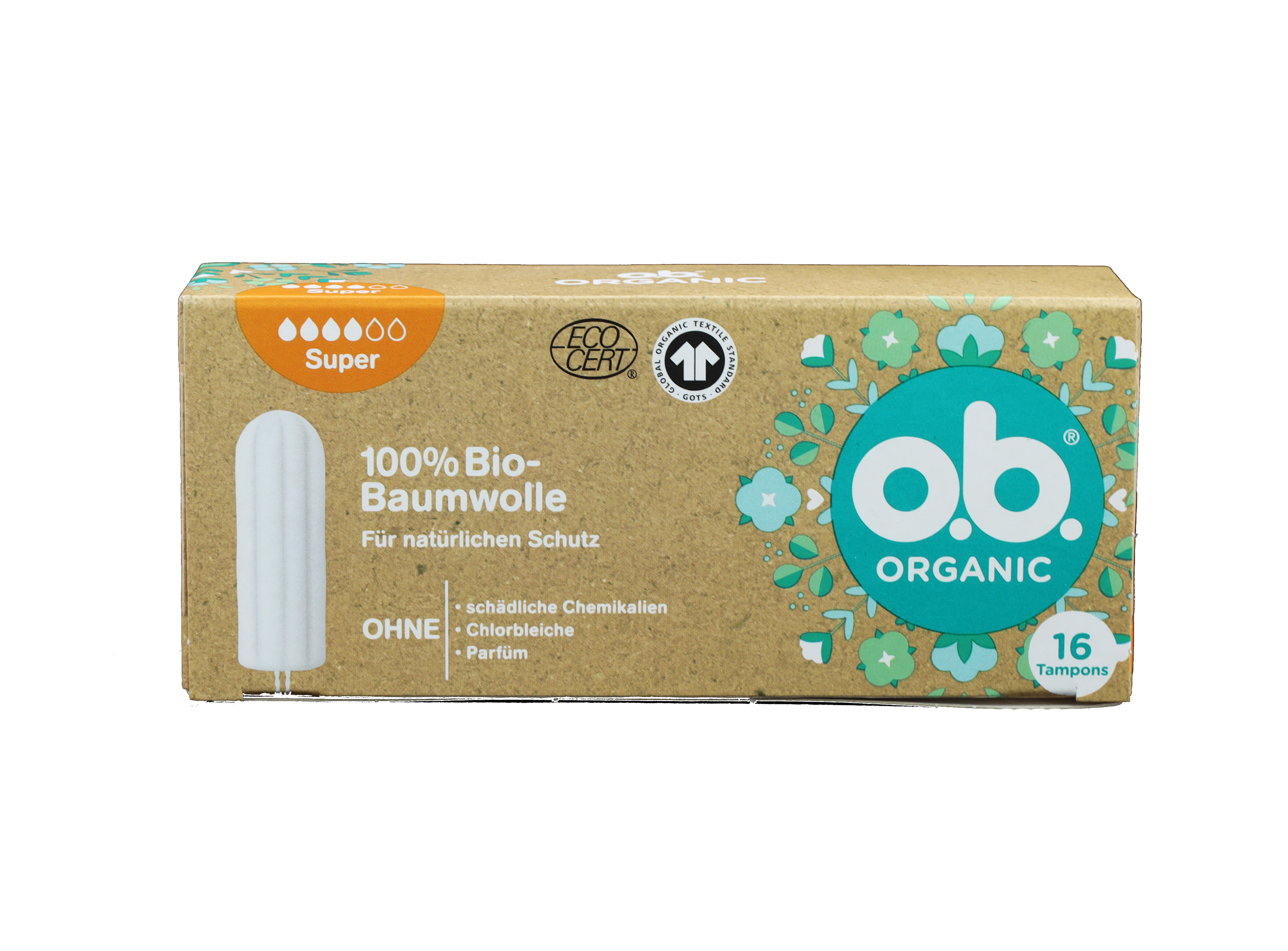 o.b. Tampons Organic 100% Bio Baumwolle Super16er