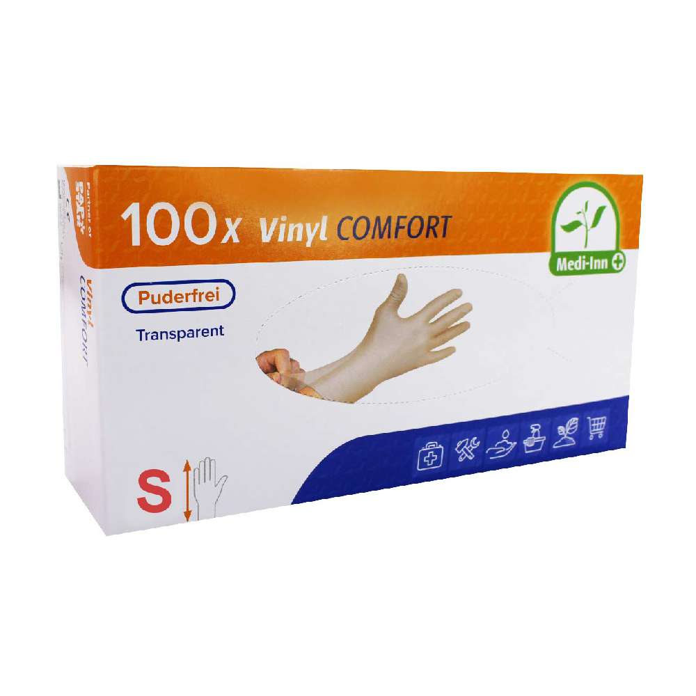 100 "Medi-Inn® PS" Handschuhe, Vinyl puderfrei "Comfort" Größe S