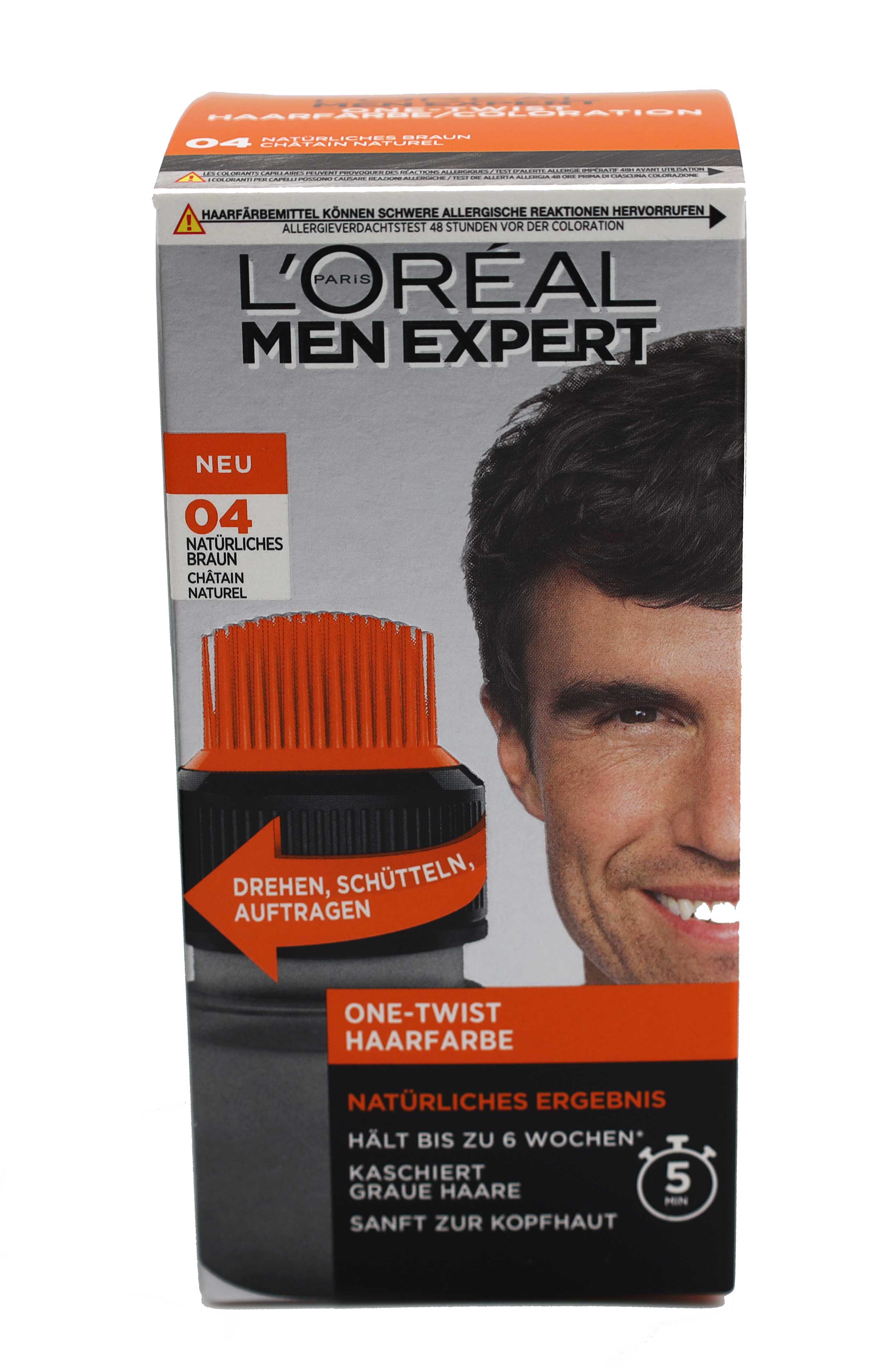 Loreal Men Expert One Twist Haarfarbe 04 Natürliches Braun