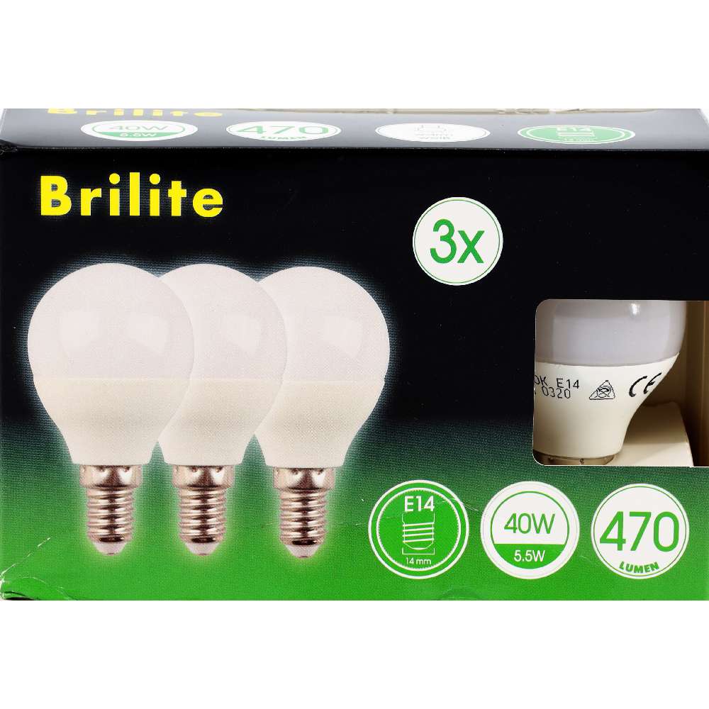 Brilite LED SMD P45 Tropfenlampe E14 3er Pack