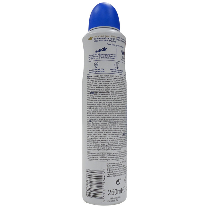 Dove deodorant spray XXL 250 ml. Original