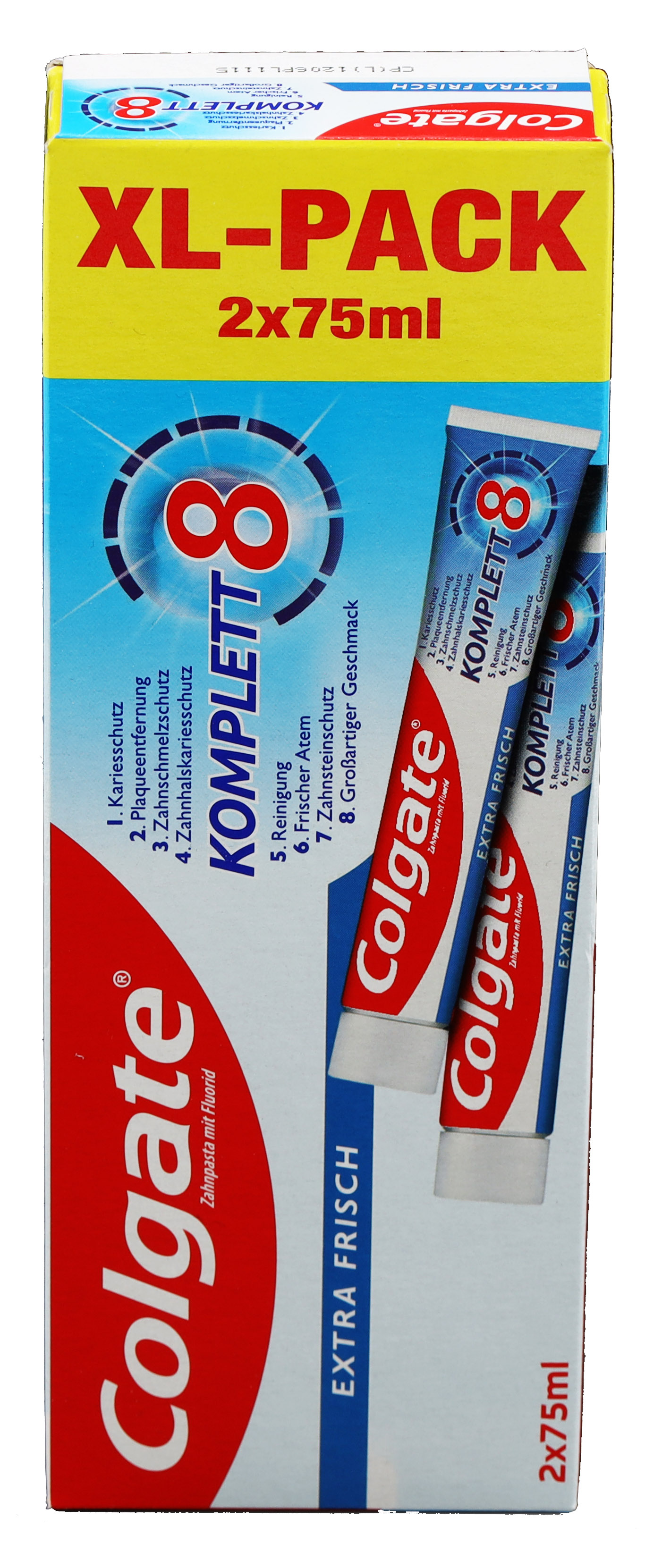 Colgate Komplett 8 Extra Frisch Zahnpasta XL Pack 2x75ml