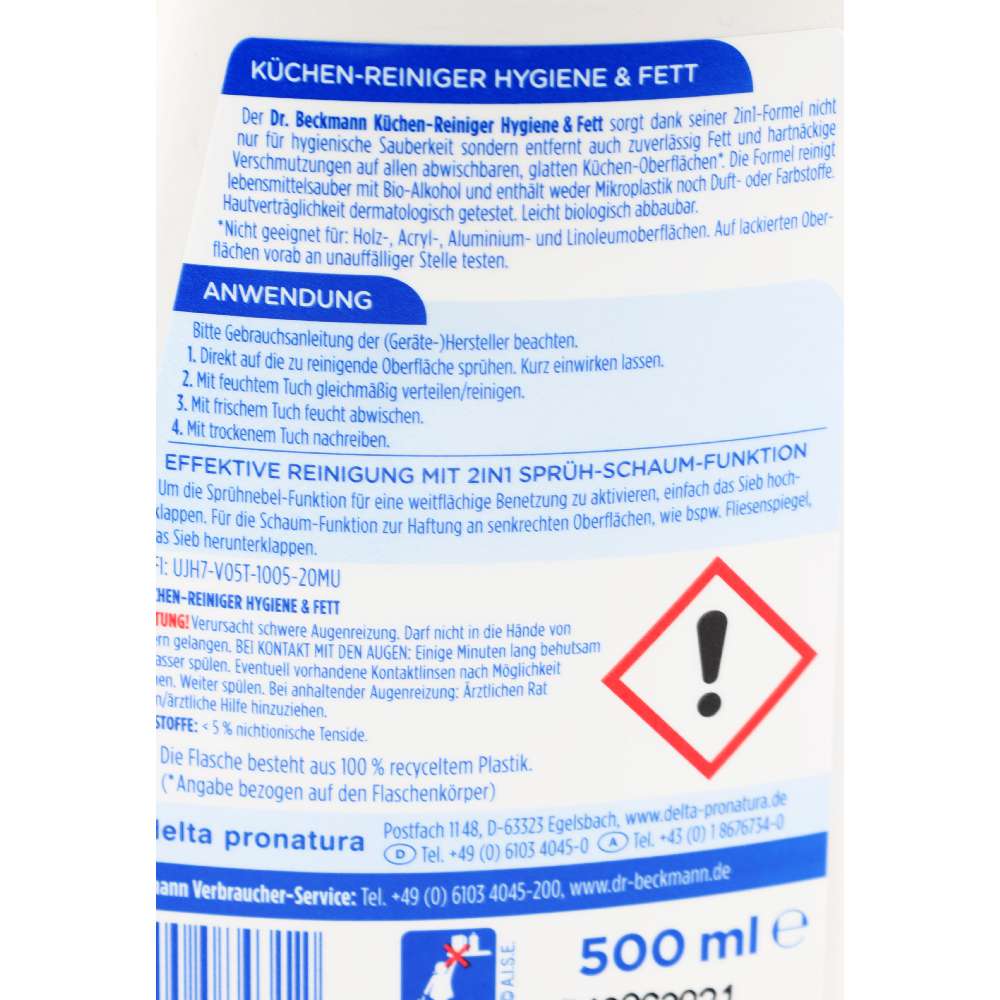 Dr.Beckmann Küchen Reiniger Hygiene & Fett Spray 500ml