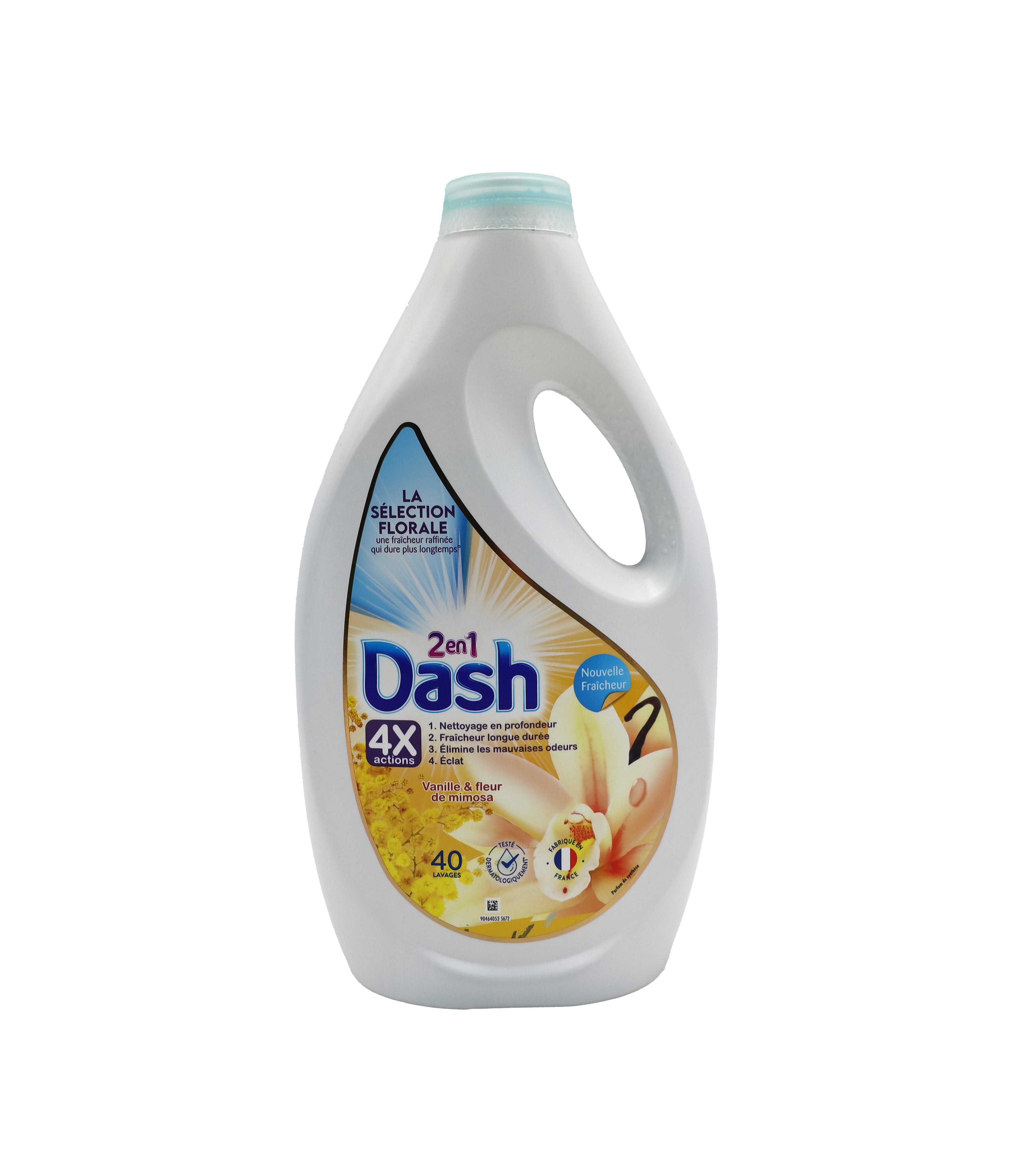 Dash Flüssigwaschmittel 1,8L 2-in-1 Vanille & Mimosa 40WL