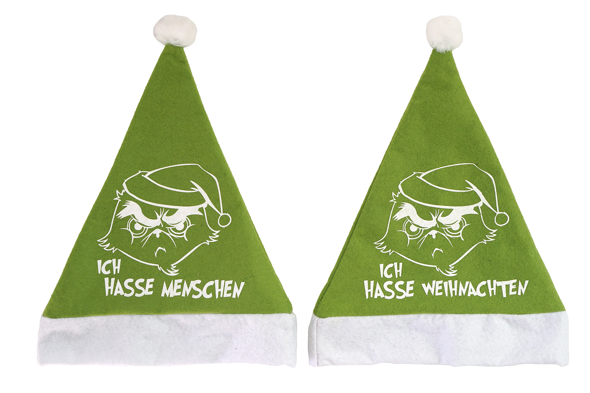 Weihnachtsmütze Plüsch "Festtags-Muffel", grün