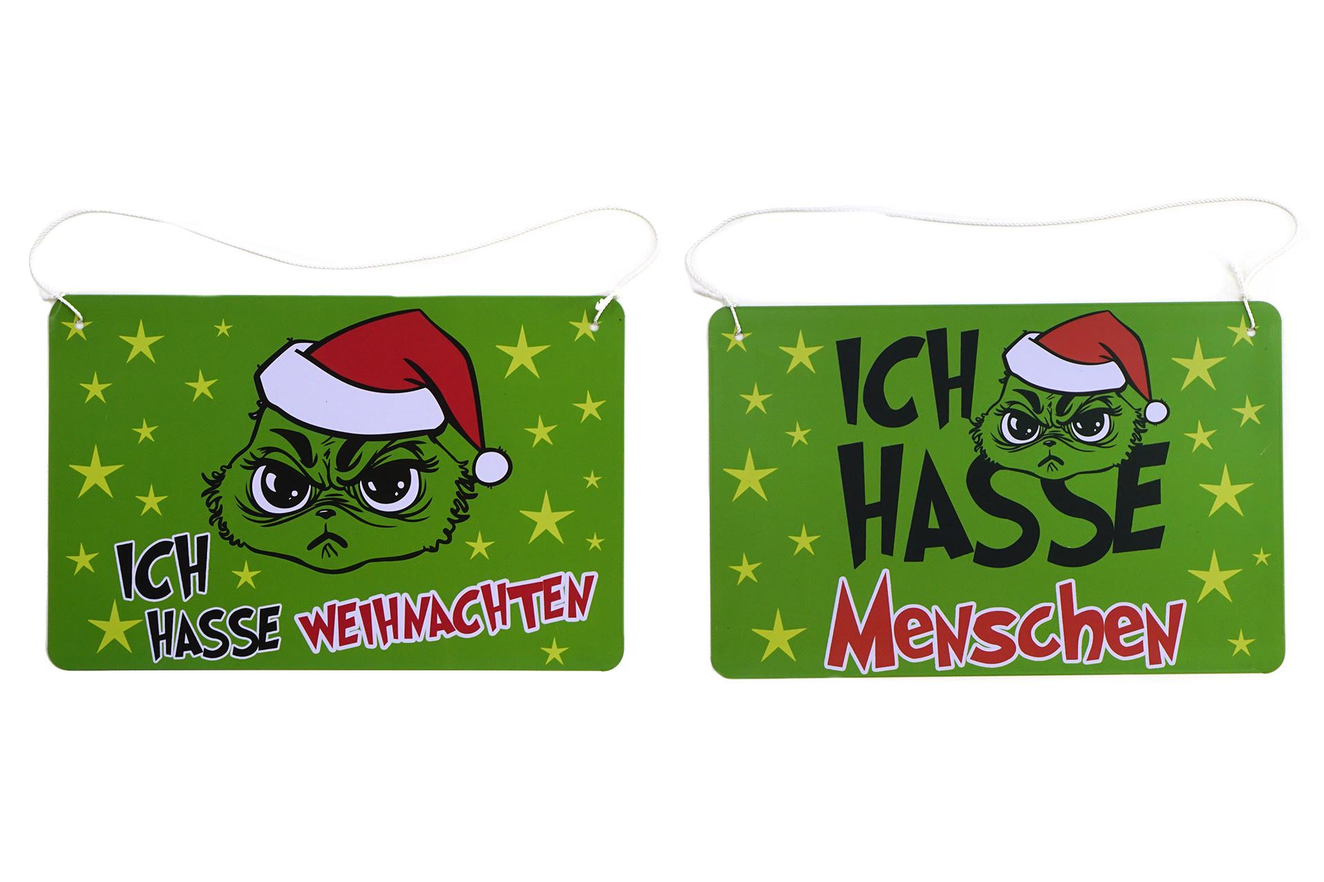 Weihnachtsdeko Schilder "Festtags-Muffel", 21x14cm, 2 Designs