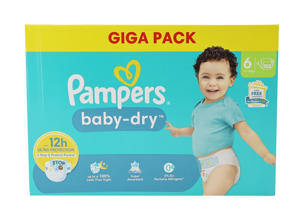 Pampers Baby Dry Windeln 108 Stück Size 6 (13-18kg)Foto2