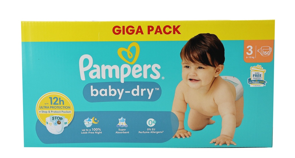 Pampers Baby Dry Windeln 150Stück Size 3 (6-10kg)Foto2