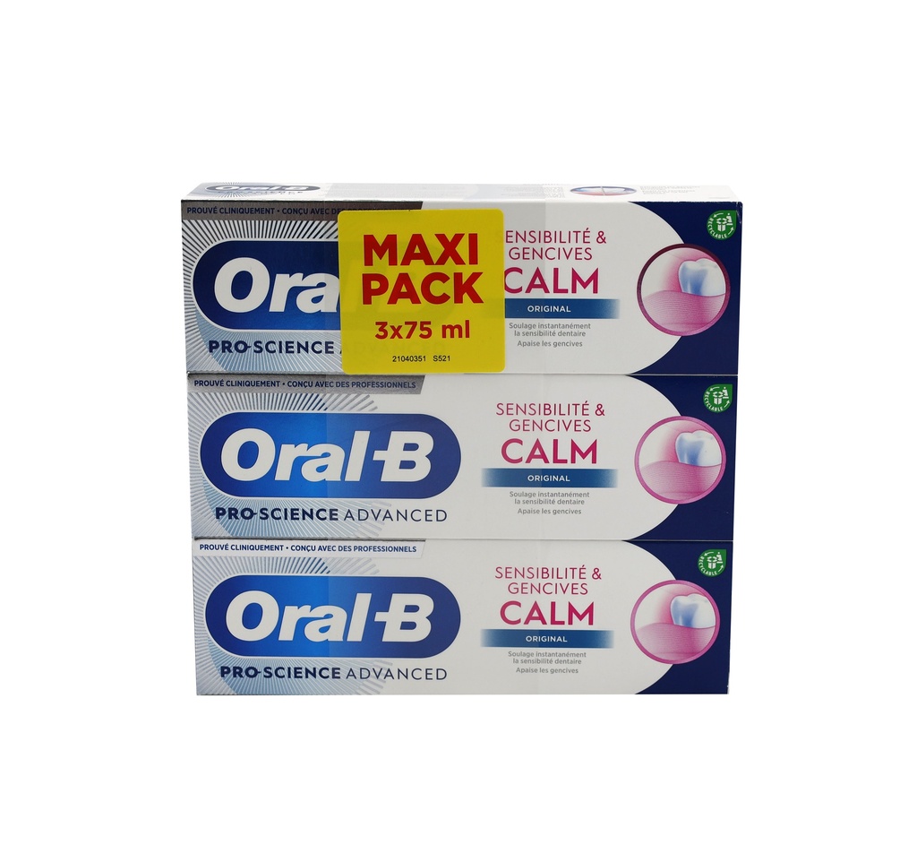 Oral-B Pro Science Sensitivität & Zahnfleisch Balsam Sanfte Reinigung 3x75ml