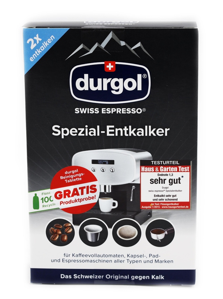 Durgol Spezial-Entkalker 2x125ml für Kaffee Maschinen+Reinigungs Tablette