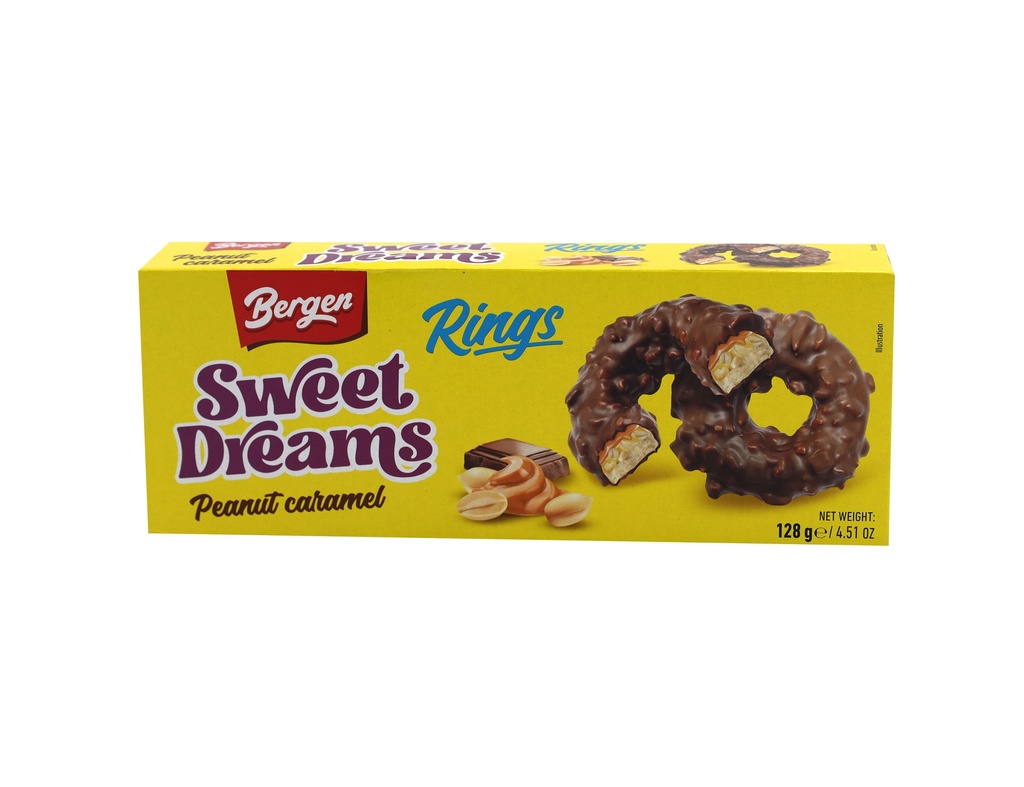 Bergen Milk Choco Rings Caramel & Peanuts 128g