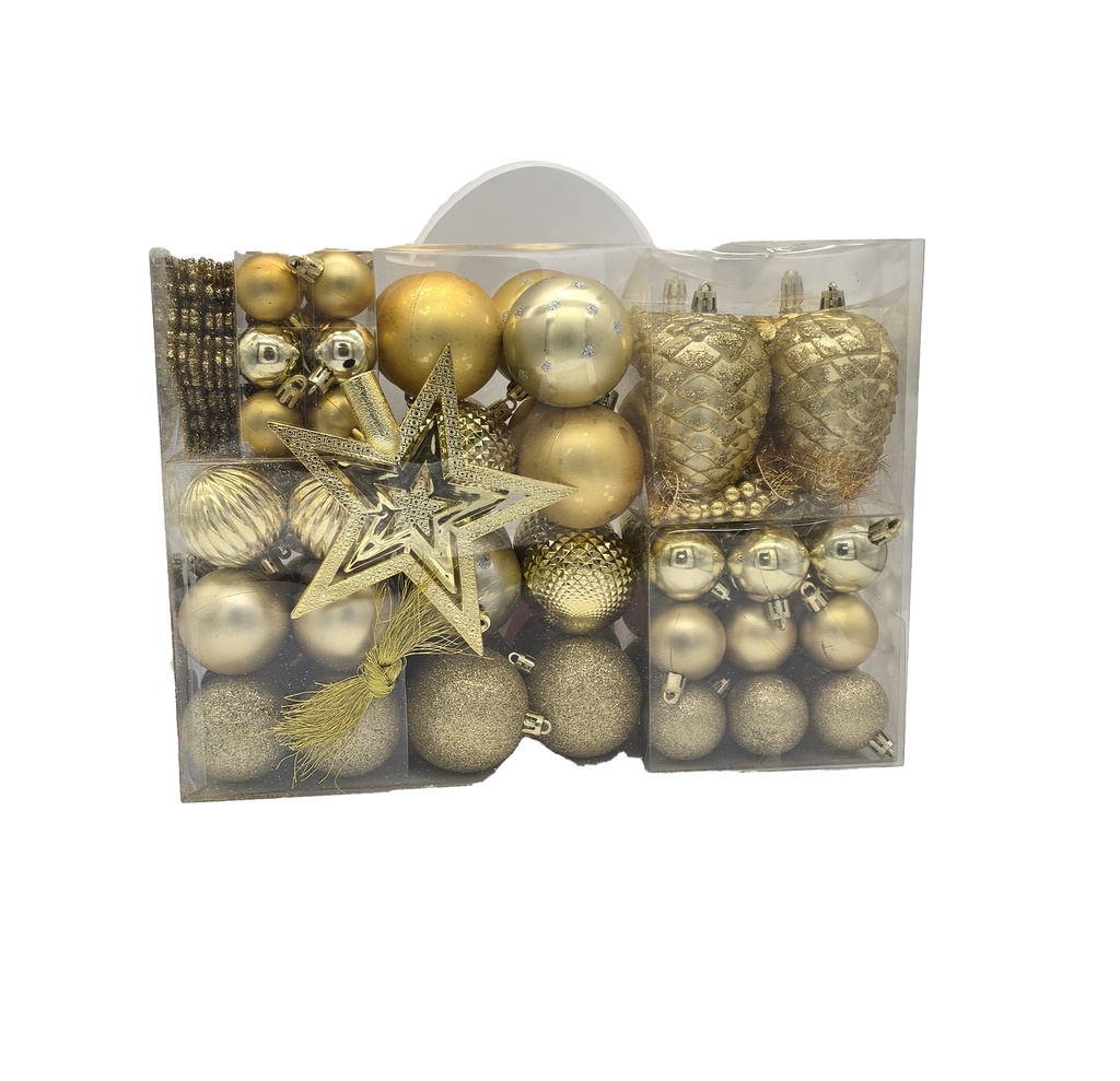 Weihnachtsbaumkugel-Set Weihnachtskugeln 108er Gold