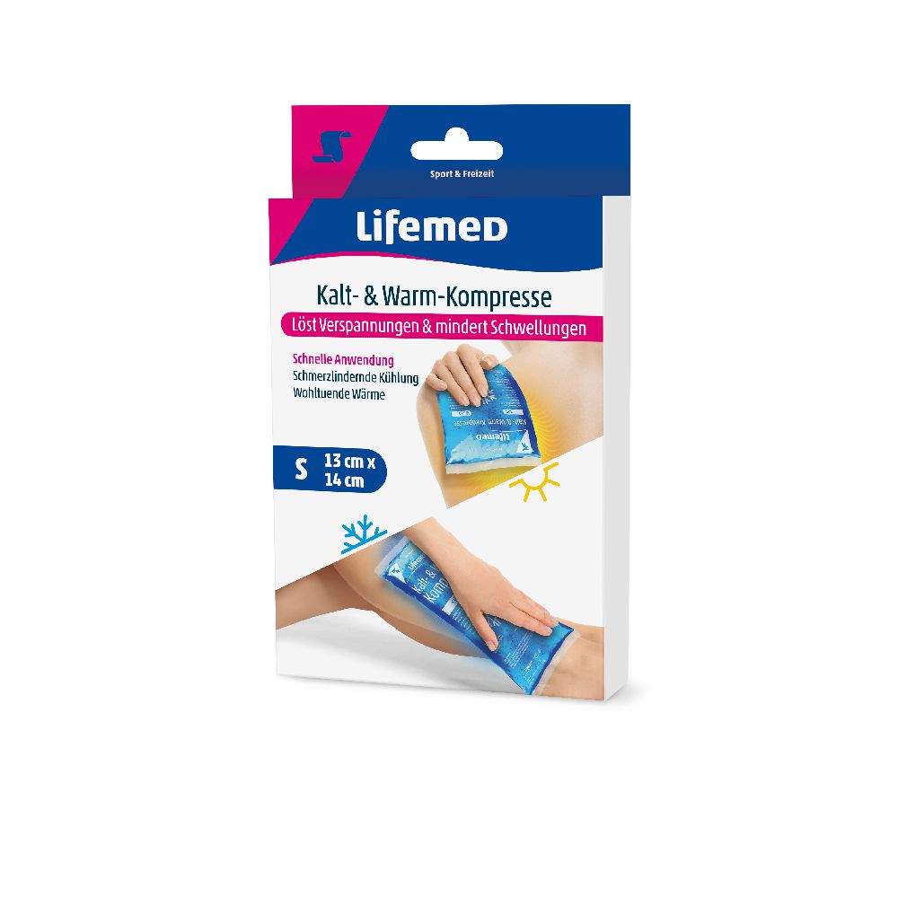 "Lifemed" Kalt- & Warm-Kompresse 14 cm x 13 cm blau Größe S 