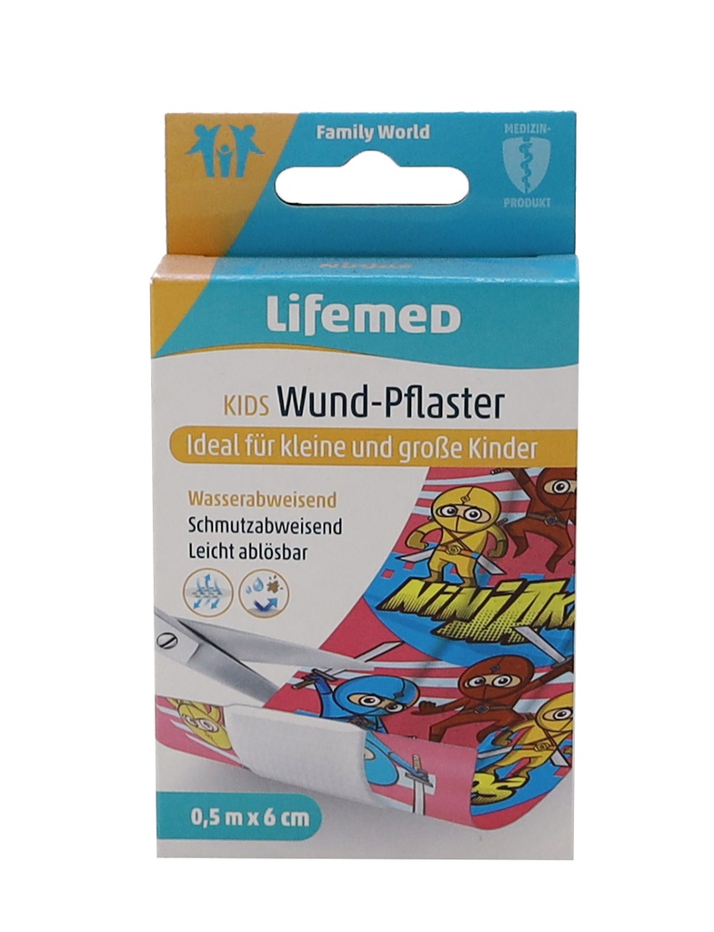 "Lifemed" Wund-Pflaster 0,5 m x 6 cm "Ninjas"
