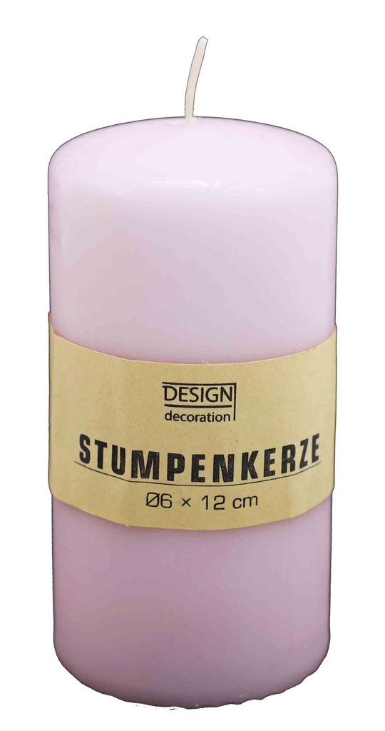 Stumpenkerze Ø 6 x12 cm rosa