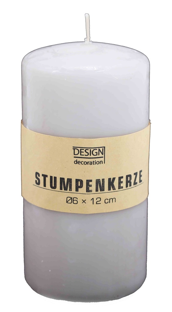 Stumpenkerze Ø 6 x12 cm taupe