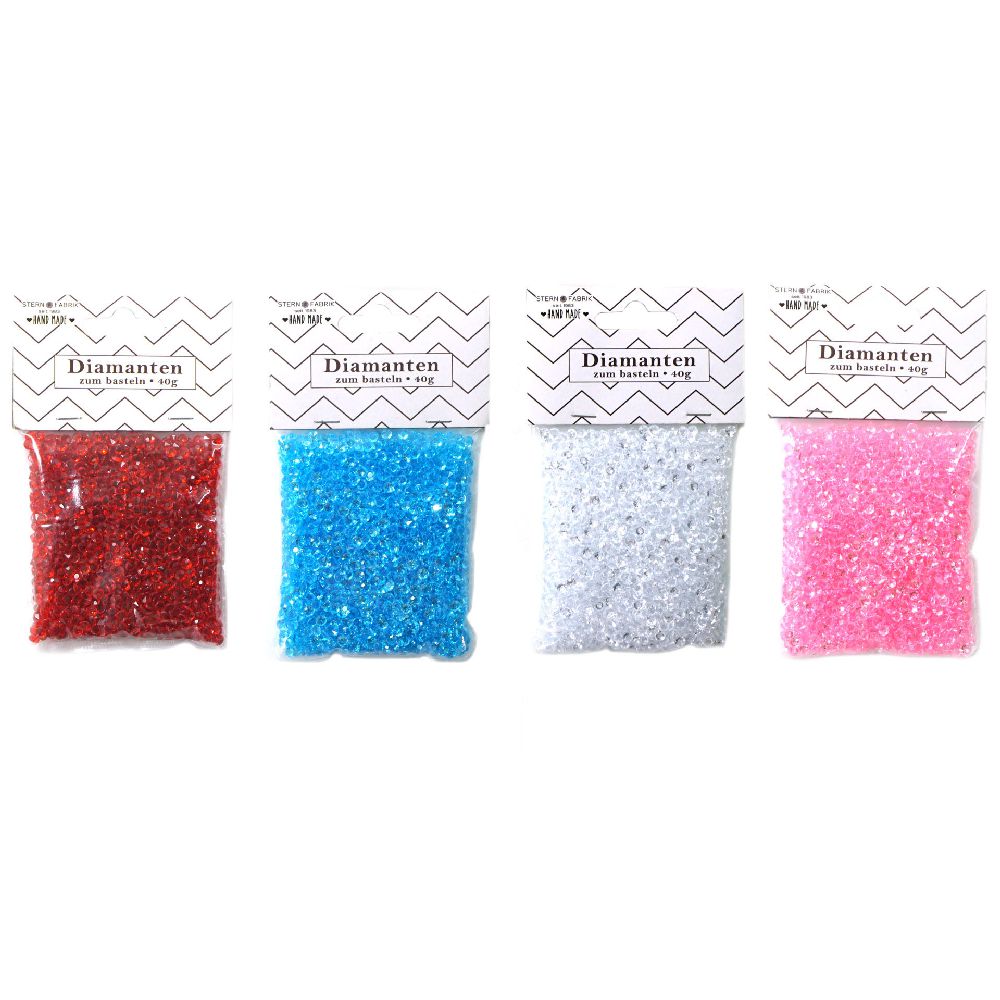 Diamanten zum basteln, 40g, 4 Farben