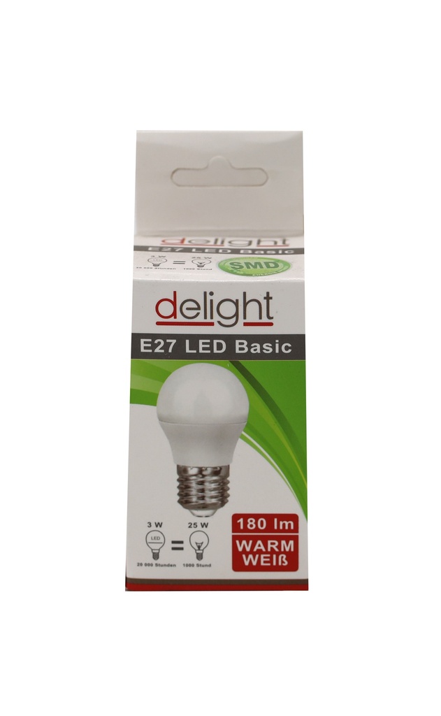 LED/SMD Birne 3W, E27, 2700K, 230V, warm weiß