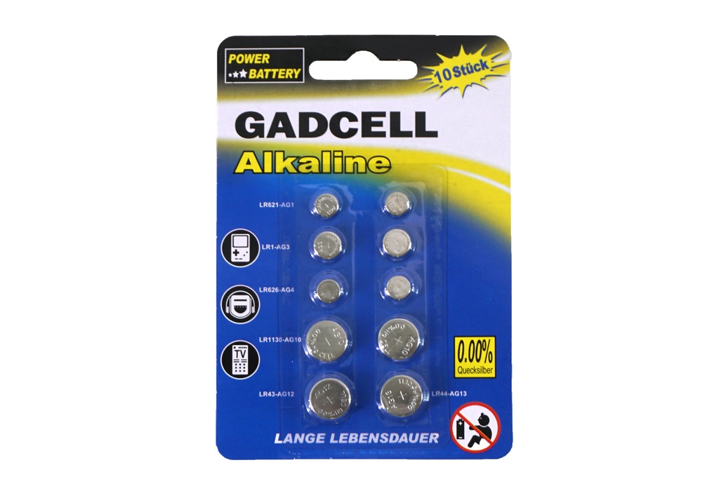 Knopfzelle Alkaline Sortiment 6-fach sortiert, 10er 
