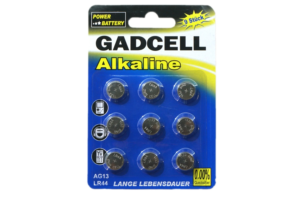 Knopfzelle Alkaline AG13 LR44 9er 