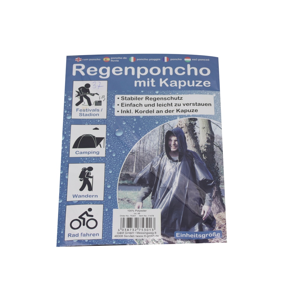 Regenponcho Extra Strak sehr Stabile Folie