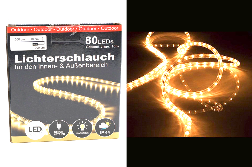 Lichterschlauch LED, 80er, IP44 