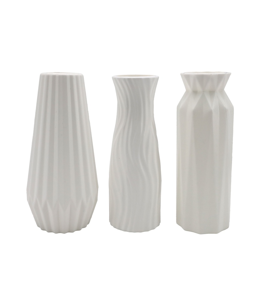 Vase "Marbella", 20x7cm, weiß