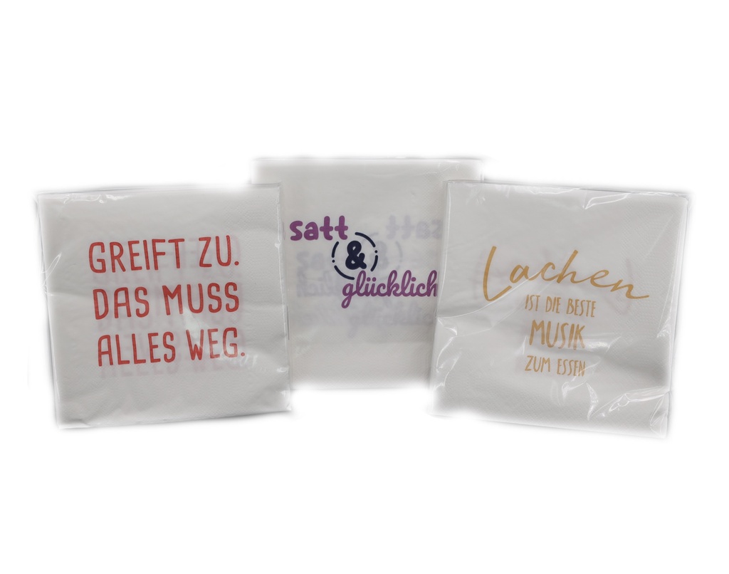 Servietten "Essen Edition" 33x33cm, ¼ Falz, 3-lagig, 20er Pack 