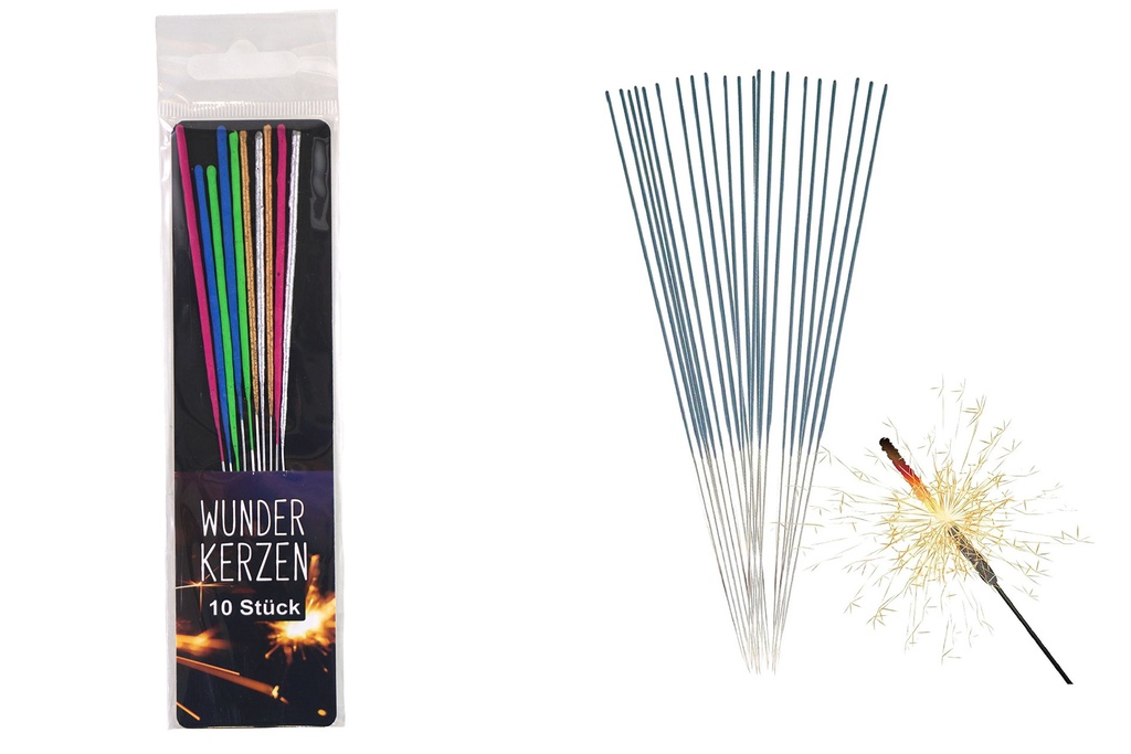 Wunderkerzen bunt 17cm, 10er Set