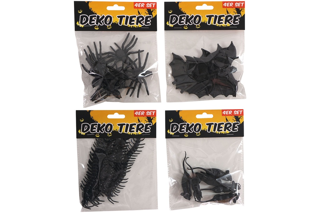 Halloween Deko "Tiere",4er Set, 8,2x5cm