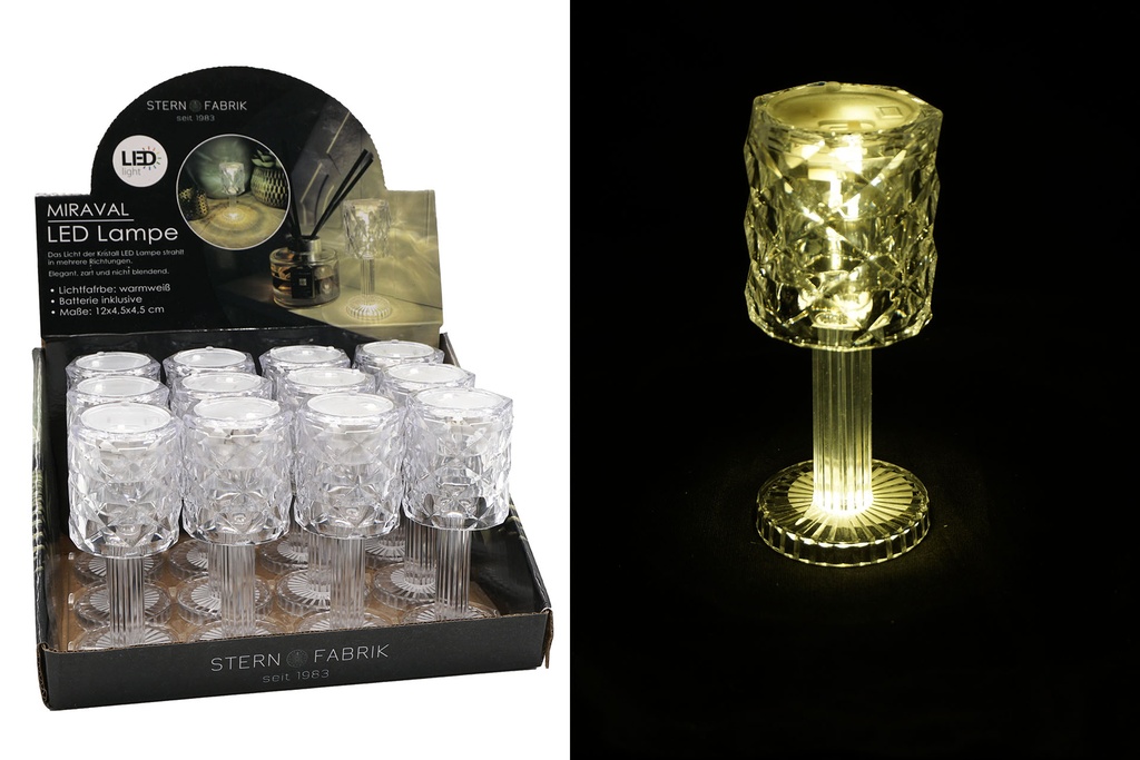 LED MIRAVAL Lampe 12x4,5x4,5cm