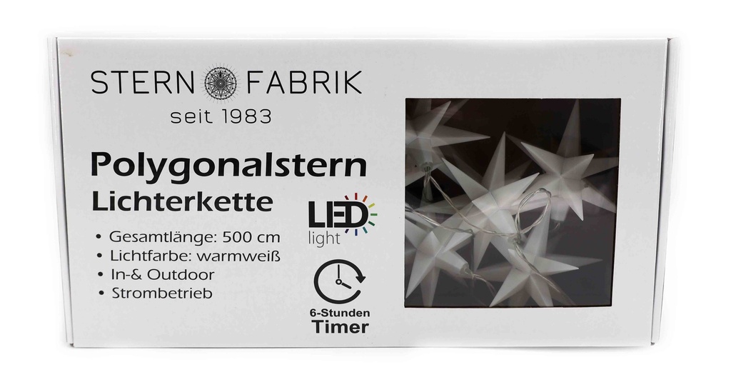 LED Lichterkette Polygonalsterne, 10 LED, 170cm