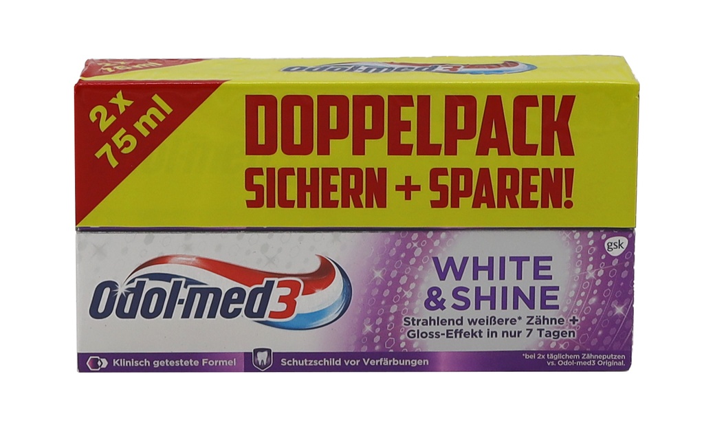 Odol Med3 Zahncreme 2x75ml White & Shine