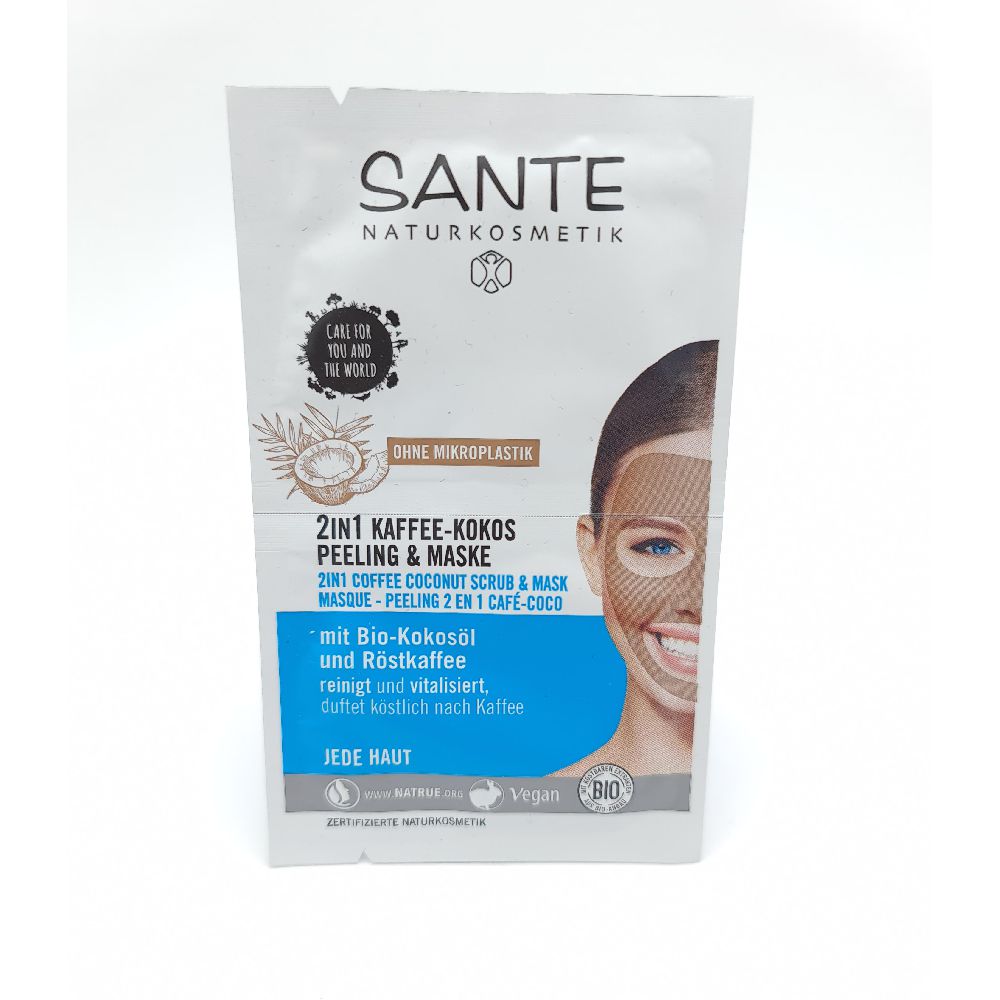 Sante Naturkosmetik Face Mask 2x4ml 2in1 Coffee&Coconut