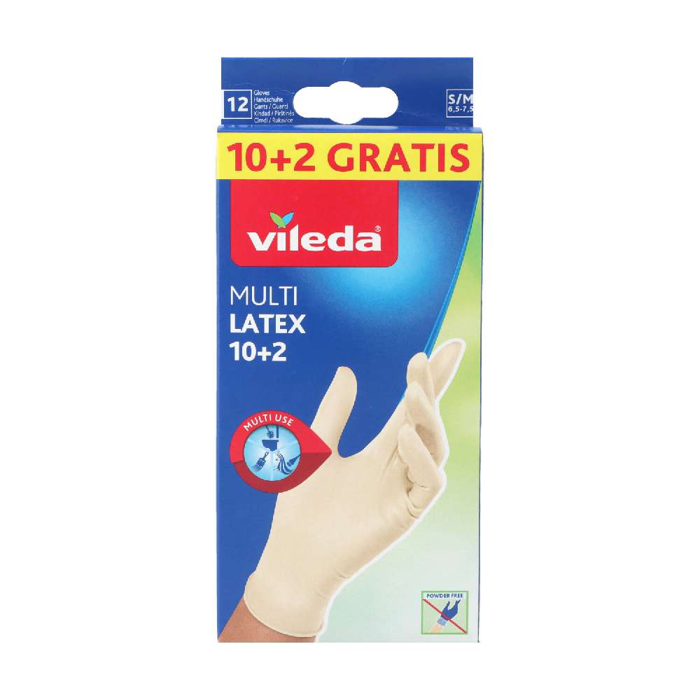 Vileda Reinigungszubehör 12pcs Gloves Multi Latex Size S/M