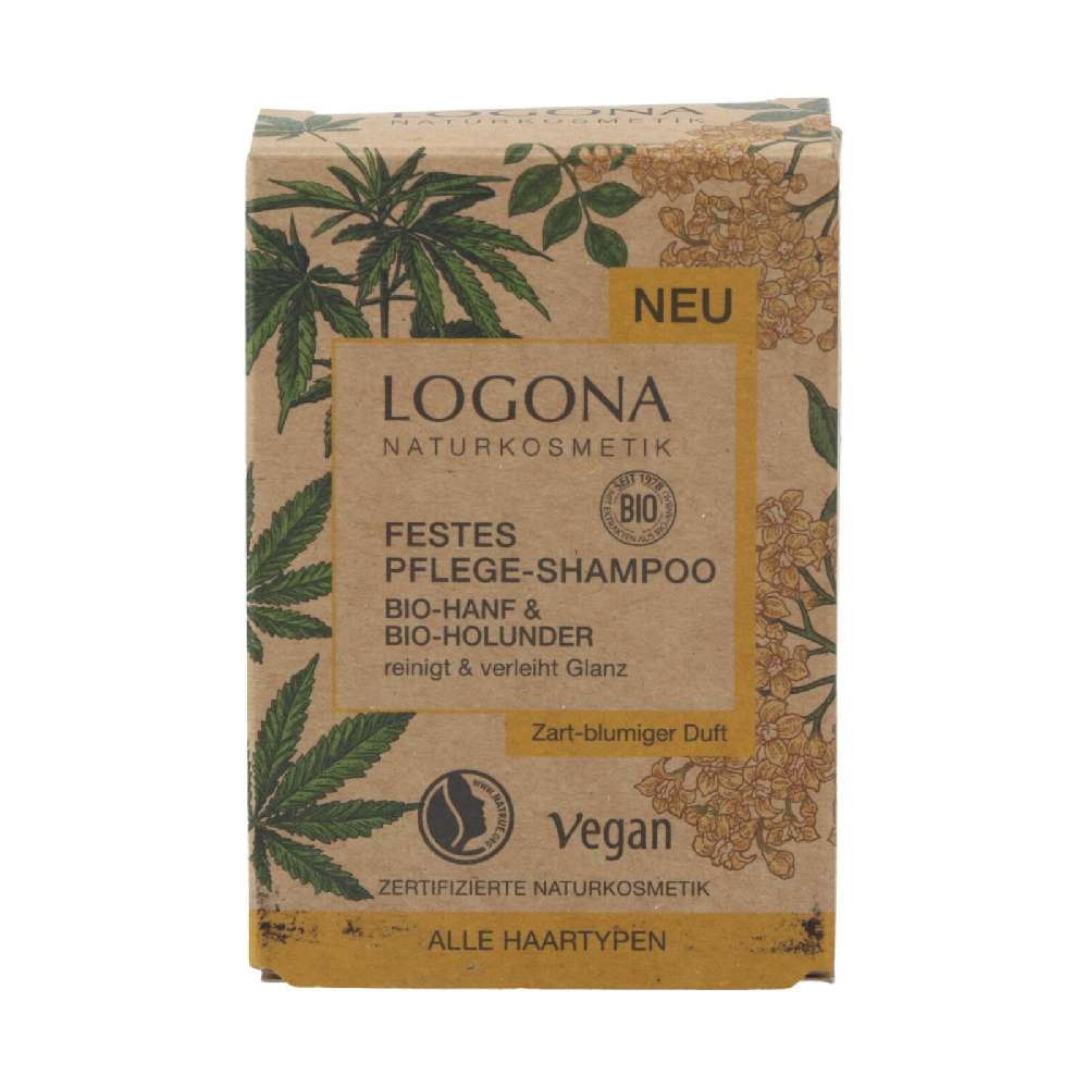 *Logona Festes Pflege-Shampoo 60g, Bio-Hanf&Bio-Holunder