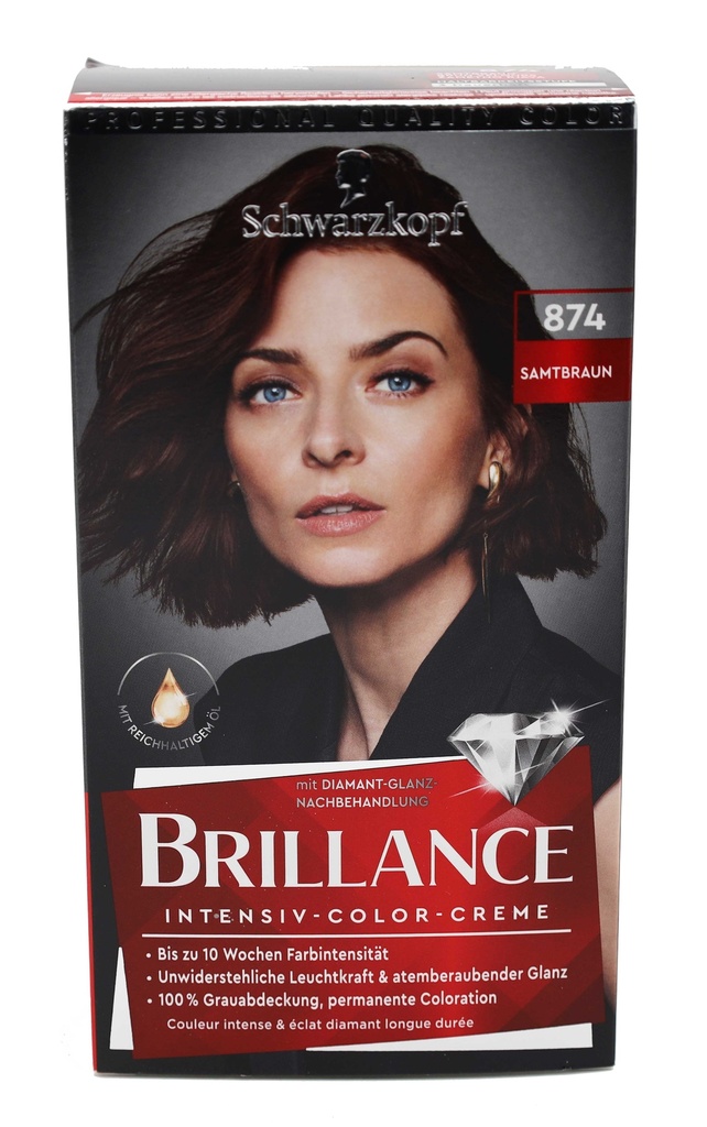 Schwarzkopf Brillance Haarfarbe 874 Samtbraun