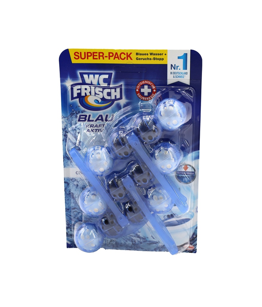 WC Frisch WC Stein Kraft Aktiv Blau Chlor 3x50g Super-Pack