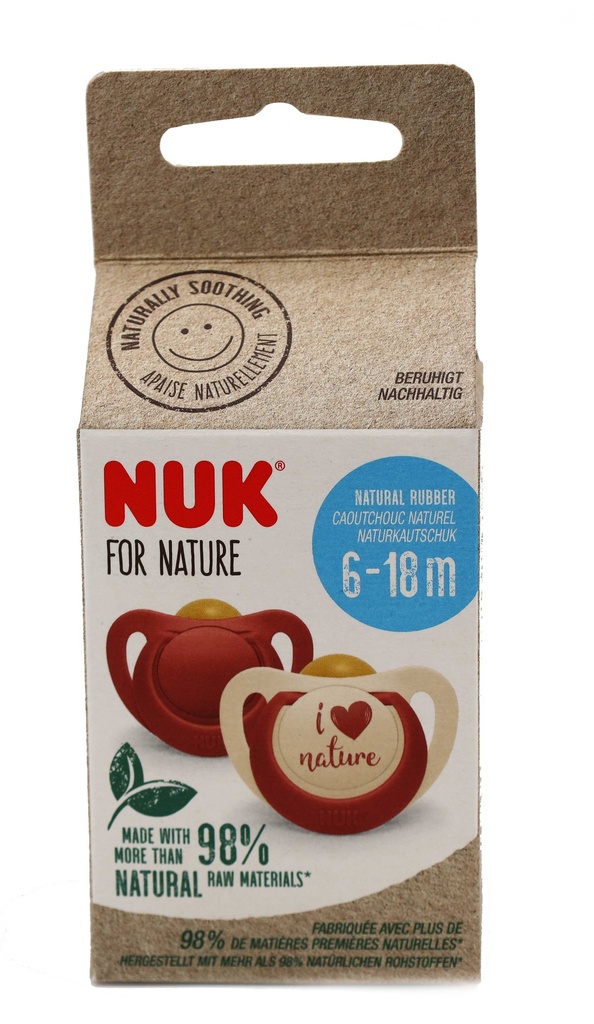 Schnuller 2er Pack for Nature - Kautschuk 6-18 M Rot