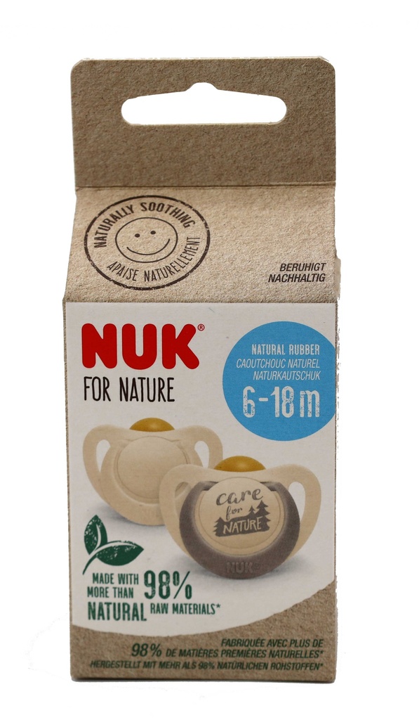 Nuk Schnuller 2er Pack for Nature - Kautschuk 6-18 M - Beige
