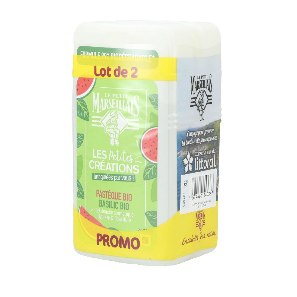 Le Petit Marseillais Duschgel 2x250ml Bio Wassermelone&Bio Basilikum