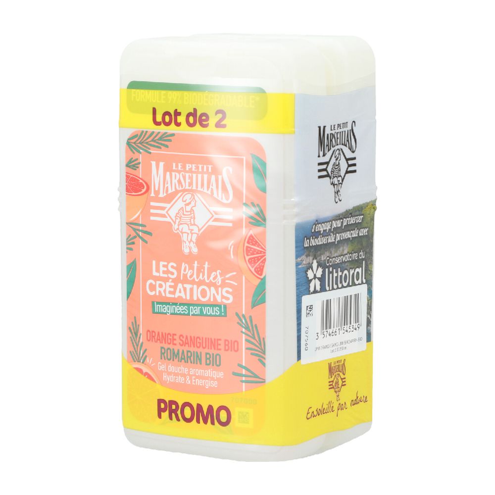 Le Petit Marseillais Duschgel 2x250ml Bio Orange&Bio Rosmarin