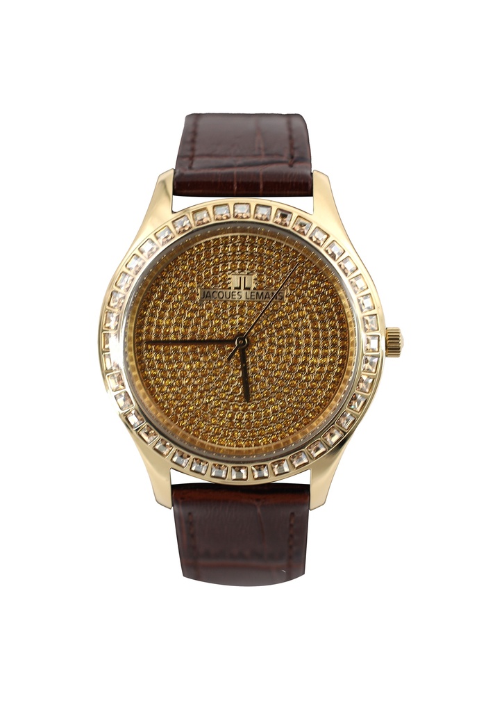 Jacques Lemans Damenuhr Gold Lederband